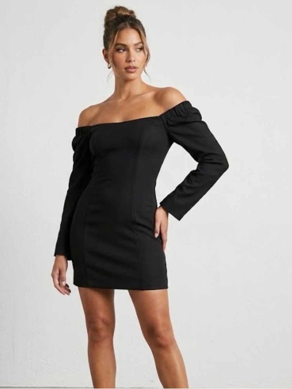 ASOS Black Off-Shoulder Mini Dress 1023